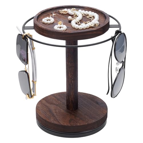 UNICRAFTALE Sonnenbrillen Organizer 360° drehbarer Brillenhalterständer Mit Holztablett Und Sockel Brillenständer Zur Aufbewahrung Mehrerer Sonnenbrillen Für Tischkommode Nachttisch Schreibtisch UNICRAFTALE Sonnenbrillen Organizer 360° drehbarer Brillenhalterständer Mit Holztablett Und Sockel Brillenständer Zur Aufbewahrung Mehrerer Sonnenbrillen Für Tischkommode Nachttisch Schreibtisch von UNICRAFTALE