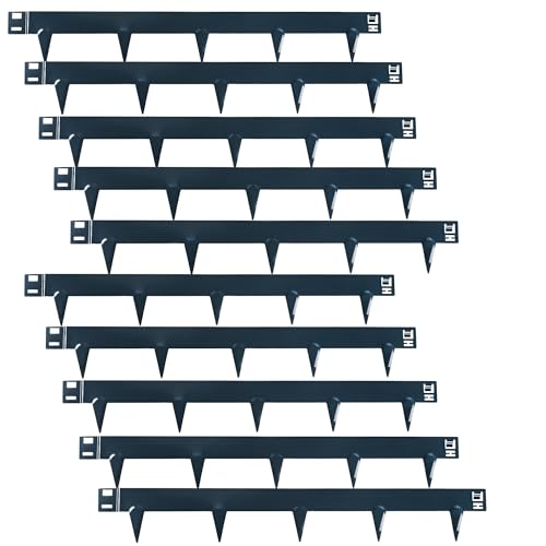 UNIGARDIA Flexible Rasenkante aus Metall 10 m - Garten Metall Beeteinfassung 150 mm Hoch - Beetbegrenzung Einfach einschlagen, 1 Paar Montagehandschuhe inklusive, Anthrazit von UNIGARDIA