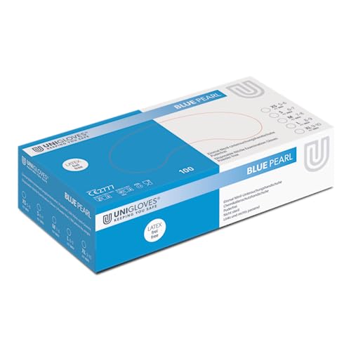 UNIGLOVES - Blue PEARL® Blaue passgenaue Einweghandschuhe aus Nitril | Lebensmittelecht, puderfrei & latexfrei | hohe Festigkeit & Haltbarkeit | 100 Stück | Einmalhandschuh L UNIGLOVES - Blue PEARL® Blaue passgenaue Einweghandschuhe aus Nitril | Lebensmittelecht, puderfrei & latexfrei | hohe Festigkeit & Haltbarkeit | 100 Stück | Einmalhandschuh L von UNIGLOVES