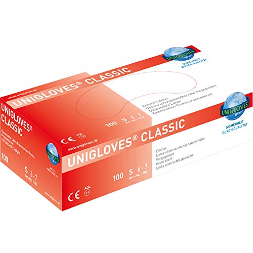 Unigloves, CLASSIC, Einmalhandschuhe *vorgepudert*, Größe S, (1x100 Stück) von UNIGLOVES