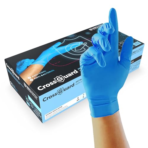 UNIGLOVES CrossGuard Blue Antimicrobial Nitrile Disposable Gloves, Medical-Grade, Puncture and Chemical Resistant, Size XS UNIGLOVES CrossGuard Blue Antimicrobial Nitrile Disposable Gloves, Medical-Grade, Puncture and Chemical Resistant, Size XS von UNIGLOVES