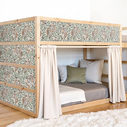 Unik Nordic KURA Hochbett Sticker Boho Dschungel – 5 Sticker Set Oben Aufkleber für IKEA KURA Bettgestell – Selbstklebend & wiederverwendbar – Kinderzimmer Deko für Mädchen & Jungen von UNIK Nordic