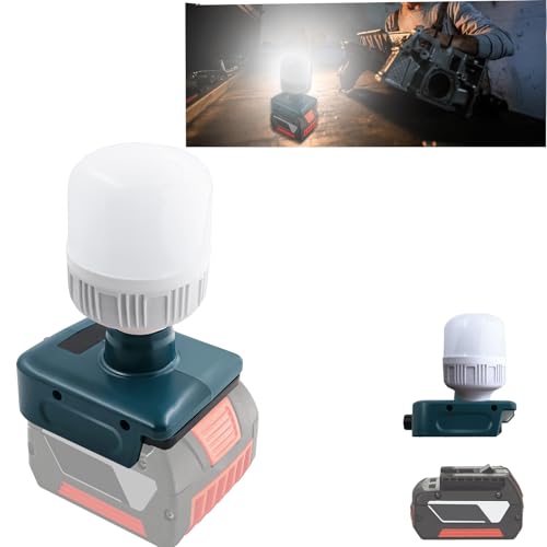 Lampe für Bosch 18V GBA/BAT(Kein Akku)，12W 1300LM LED-Taschenlampe，Tragbare Taschenlampe Baustellenleuchte Spotlight Tool für Bosch, Lampe Flutlicht für Reparaturen/Garagen von UNIKI