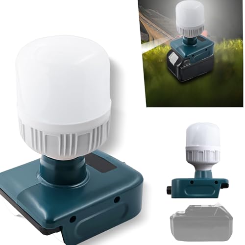 Lampe für makita 18V System Akku(Kein Akku)，12W 1300LM LED-Taschenlampe，Tragbare Taschenlampe Baustellenleuchte Spotlight Tool für Bosch, Lampe Flutlicht für Reparaturen/Garagen von UNIKI
