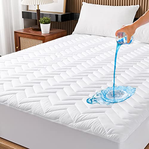 UNILIBRA wasserdichte Matratzenschoner, gesteppt, Queen-Size-Größe, atmungsaktiver Matratzenschoner, Tiefe Tasche, Matratzenbezug, passend für 15,2-63,3 cm, weiche Hohlbaumwollfüllung von UNILIBRA