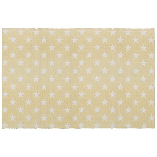 Unimasa Teppich Baumwolle Sterne 180 x 120 cm, Gelb Unimasa Teppich Baumwolle Sterne 180 x 120 cm, Gelb von UNIMASA