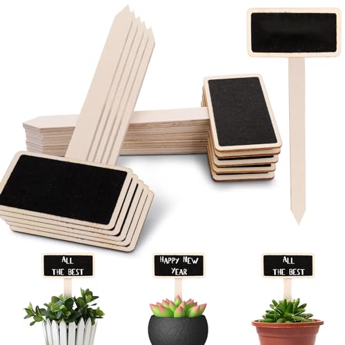 UNINGYI 30PCS Schwarz Hölzerne Pflanzenetiketten, T-Typ Garten Schwarzes Brett Marker, hölzerne Gartenpfähle für Gemüse Samen Kräuter Blumen Garten Rechteckig UNINGYI 30PCS Schwarz Hölzerne Pflanzenetiketten, T-Typ Garten Schwarzes Brett Marker, hölzerne Gartenpfähle für Gemüse Samen Kräuter Blumen Garten Rechteckig von UNINGYI