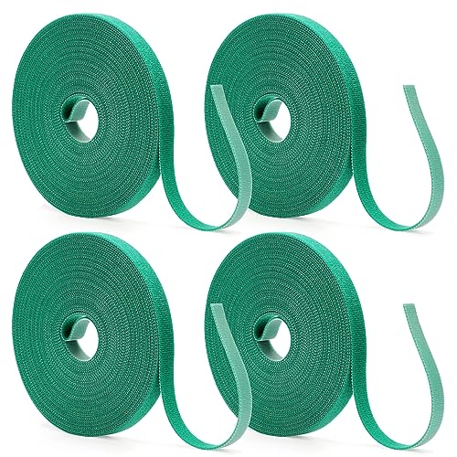 UNINGYI 40m Pflanzenbinder Klett, 10mm Garten Klettband für Pflanzen, Wiederverschließbare, stabile & wetterfeste Gartenbänder für Kletterpflanzen(4 Rollen, 10M/Rollen) von UNINGYI