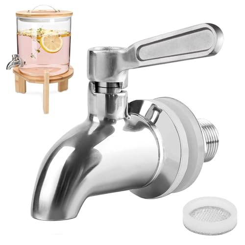 UNINGYI Getränkespender Zapfhahn, Getränkespender Wasserhahn Ersatzzapfen, Edelstahl Wasserspender Ersatzzapfen für Kalte und Heiße Getränke, für Bierfass, Glas, Trinkbrunnen (16mm) von UNINGYI