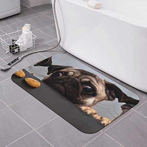 UNIOND Niedliche Haustier-Badematte mit Mops-Motiv, super rutschfest, saugfähig, Kieselgur-Teppich für Badezimmer und Küche UNIOND Niedliche Haustier-Badematte mit Mops-Motiv, super rutschfest, saugfähig, Kieselgur-Teppich für Badezimmer und Küche von UNIOND