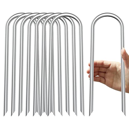 Uniprime Trampoline Stakes U Shaped Anchors Heavy Duty Metal - Long Trampolines Ground Wind Stakes for Soccer Goals (8pcs) von UNIPRIMEBBQ