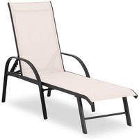 Uniprodo - Gartenliege Sonnenliege Liegestuhl Relaxliege Klappbar beige Alurahmen 160 kg von UNIPRODO