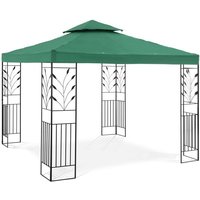Gartenpavillon Festzelt Pavillon Partyzelt Metall Sonnendach 3x3m dunkelgrün von UNIPRODO