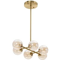 Pendelleuchte 6 Glaskugeln G9 6 x 25 W Hängelampe Hängeleuchte Deckenlampe von UNIPRODO