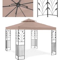 Uniprodo - Gartenpavillon Gartenzelt Pavillon Pergola Metall Sonnendach 3x3m beige von UNIPRODO