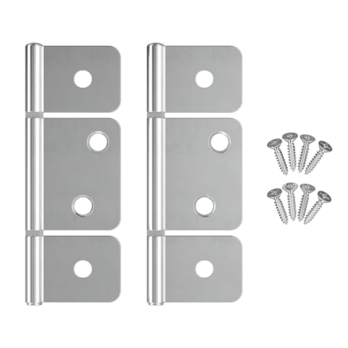 3-flügelige Flaggenscharniere aus Chrom, 8,9 cm, 2 Stück, nicht mortisierte Scharniere für Doppelfalt-, Rolladen- und Schranktüren in Wohnmobilen, Wohnmobilen, Anhängern, Möbelbeschlägen – NH8-SCH von UNIQANTIQ HARDWARE SUPPLY