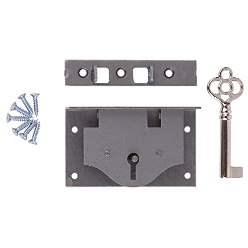 UNIQANTIQ HARDWARE SUPPLY S-10 Schloss für Truhe oder Kastendeckel, Stahl, Einsteckschloss, Grau von UNIQANTIQ HARDWARE SUPPLY