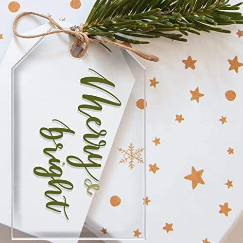 UNIQOOO 8,3 cm transparente Acryl-Weihnachtsdekoration, Strumpf-Geschenkanhänger, Acryl-Rohlinge, Hochzeitsgeschenkanhänger, Strumpfanhänger, 20 Stück von UNIQOOO