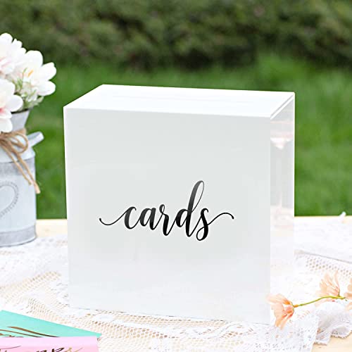 UNIQOOO Elegante weiße Acryl-Hochzeitskarten-Box, groß, 25,4 x 25,4 x 14 cm, Hochzeitsempfänge, Wunschbrunnen-Spardose, Geburtstage, Erinnerungsbox UNIQOOO Elegante weiße Acryl-Hochzeitskarten-Box, groß, 25,4 x 25,4 x 14 cm, Hochzeitsempfänge, Wunschbrunnen-Spardose, Geburtstage, Erinnerungsbox von UNIQOOO