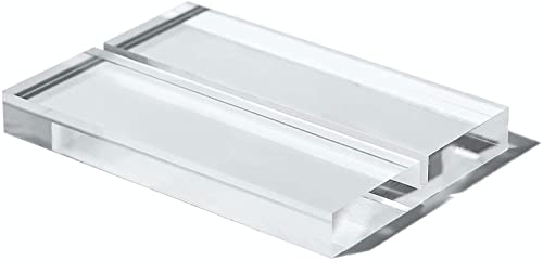 UNIQOOO Transparenter Acrylständer, 10,2 cm, 4 Stück, 3 mm Schlitz, ideal für Hochzeit, Tischnummer, Ausstellung, Büro, Restaurant, Geschäft von UNIQOOO