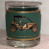 1902 Autocar Runabout Glas 1908 Paige Detroit Oldtimern Whisky Cocktail Tasse Becher Barware Grüngold Automobilglas Americana von UNIQUETREASUREFREAK