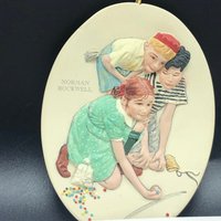 Norman Rockwell Ornament 1997 Hallmark Marbles Champion Geprägte Figur Skulptur Samstag Abend Post Curtis Vintage Urlaub B1 von UNIQUETREASUREFREAK