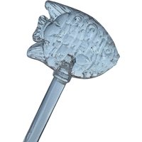 Swizzle Stir Stick Vintage Flugplatz Flugzeug Sammlerstück Vtg Bar Cocktail Anthropomorph Glas Tiki Fisch Klar Weiß von UNIQUETREASUREFREAK