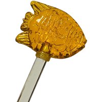 Swizzle Stir Stick Vintage Flugplatz Flugzeug Sammlerstück Vtg Bar Cocktail Anthropomorph Glas Tiki Fisch Orange Neon von UNIQUETREASUREFREAK