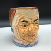 Toby Mug Wales Jester Joker Hand Bemalt Feinen Knochen China Japan Clown Zirkus Tasse Glas Figur Skulptur Büste Gesicht Sammler Vintage von UNIQUETREASUREFREAK