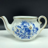 Wade England Creamer Regency Sammlung Feinen Knochen Porzellan Zucker Creme Küche Essen Glaswaren Gold Blau Blume Blumentasse von UNIQUETREASUREFREAK