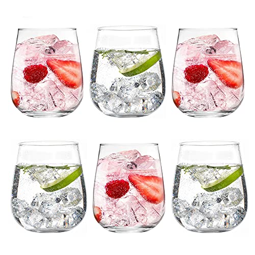 UNISHOP Set mit 6 Gläsern für Wasser und alkoholische Getränke, Glatte und transparente Glasgläser von 360 ml, Spülmaschinengeeignet von UNISHOP