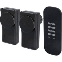 FP - Funkfernschalter-Set Outdoor 2 Steckdosen + 1 Fernbedienung, schwarz Funkschalter von FP