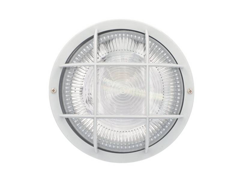 UNITEC LED Außen-Wandleuchte Unitec Rundleuchte PVC-Korb weiß Ø 18,5 cm, Ohne Leuchtmittel, Nicht dimmbar nicht Smart Home-fähig ohne Bewegungsmelder von UNITEC