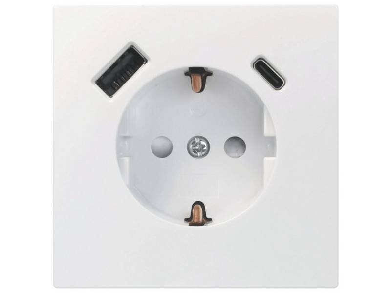 UNITEC Lichtschalter Unitec Steckdose mit USB A & C SaoPaulo ultraweiß von UNITEC