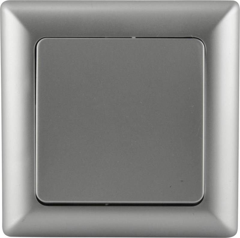 UNITEC Schalter Unitec Aus-Wechselschalter mit Rahmen silber von UNITEC