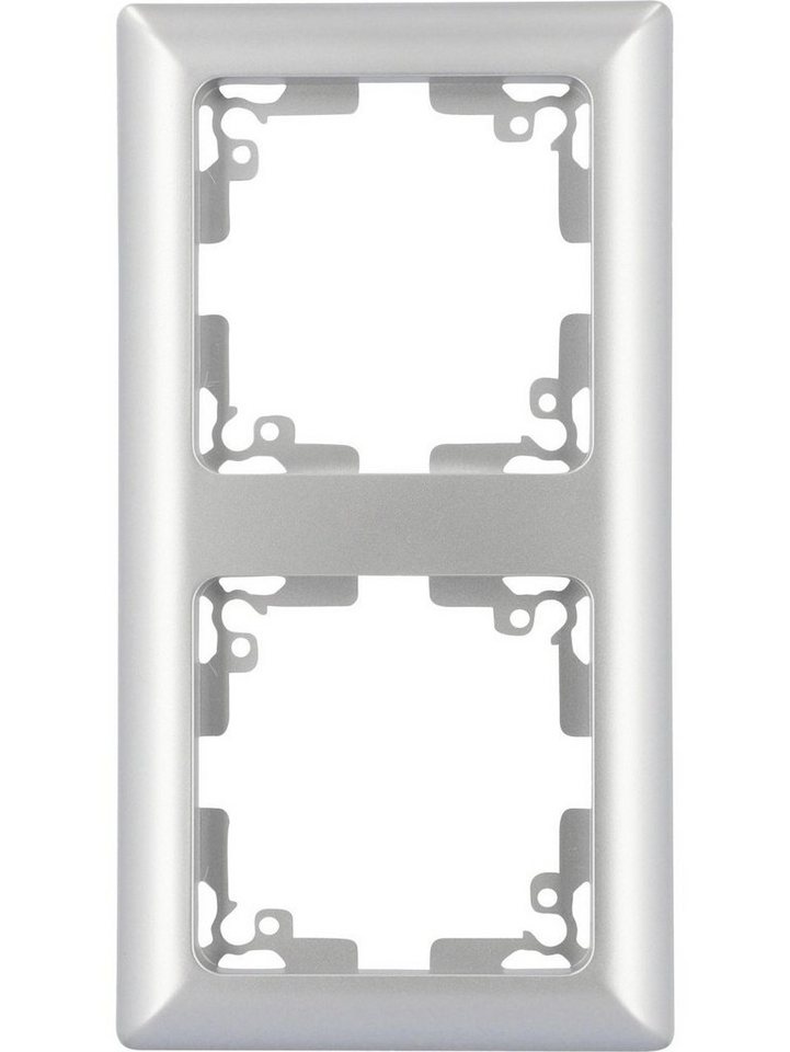 UNITEC Steckdose Unitec Abdeckrahmen 2-fach Genua silber von UNITEC