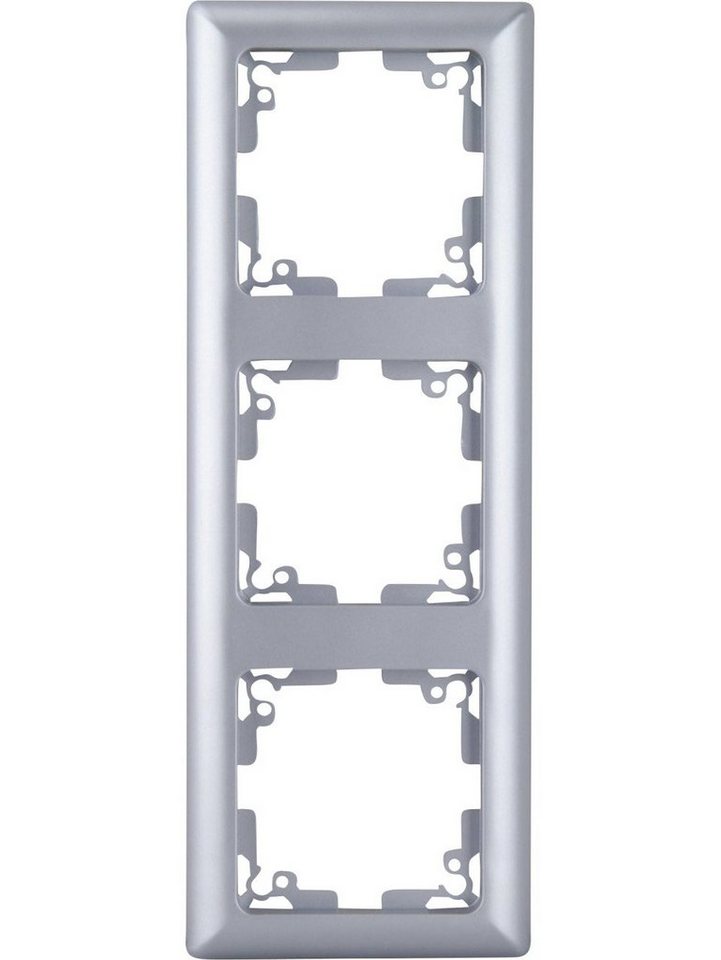 UNITEC Steckdose Unitec Abdeckrahmen 3-fach Genua silber von UNITEC