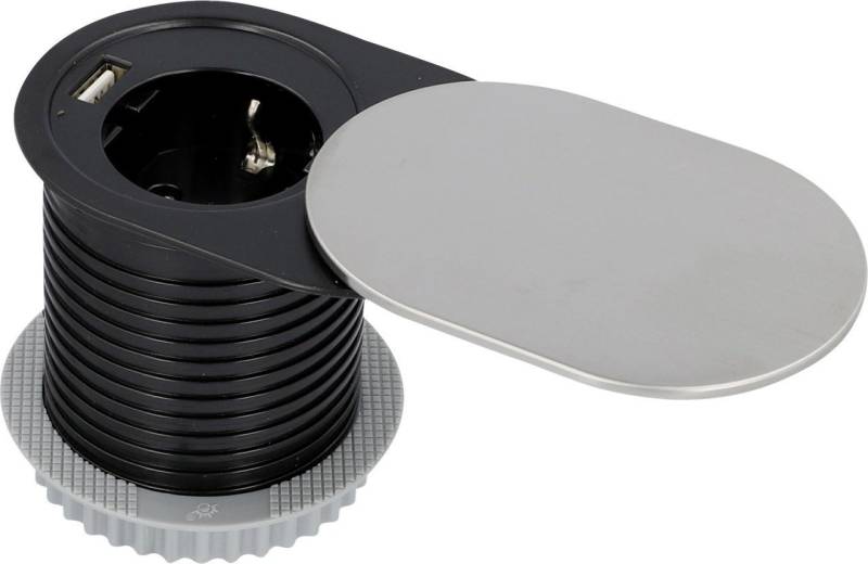 UNITEC Unitec Einbausteckdosenleiste 1-Fach 1,5m mit USB, Steckdosenleiste von UNITEC