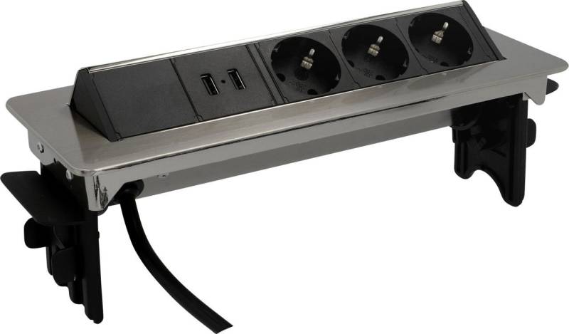 UNITEC Unitec Einbausteckdosenleiste 3-fach 2m mit 2 x Steckdosenleiste von UNITEC