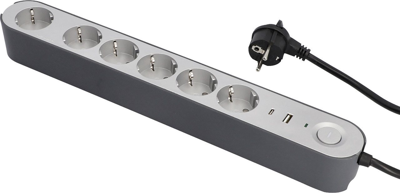 UNITEC Unitec Steckdosenleiste Greenline 6-fach 1,8 m mit Steckdosenleiste, Überspannungsschutz USB-Anschluss UNITEC Unitec Steckdosenleiste Greenline 6-fach 1,8 m mit Steckdosenleiste, Überspannungsschutz USB-Anschluss von UNITEC