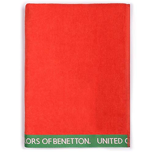 UNITED COLORS OF BENETTON. Colors of Benetton - Casa Benetton Strandtuch, 90 x 160 cm, 380 g/m², Velours, 100% Baumwolle, Rot, 90 x 160 cm, BE045, 90x160 von United Colors of Benetton
