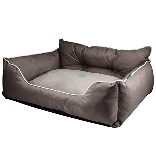 UNITED COLORS OF BENETTON. Pets - Hundebett, Ergonomisches Bett, für Mittelgroße Hunde, Aus Polyester, Waschmasschinegeeignet, Braun, Größe M, 65x50x20 cm von United Colors of Benetton