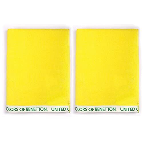 United Farben of Benetton 2er Set Strandtuch 90x160 cm 380 g/m² 100% Baumwolle gelb von United Colors of Benetton