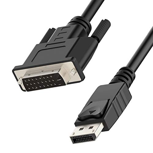 UNITEK DisplayPort auf DVI Kabel, Signalwandler, Konverter I 180cm I Auflösungen von bis zu 1920x1200 I DVI Digital, DP 1.1a I Komputer, Set-top Box etc. mit Monitor, Projektor Verbindung I Schwarz von UNITEK