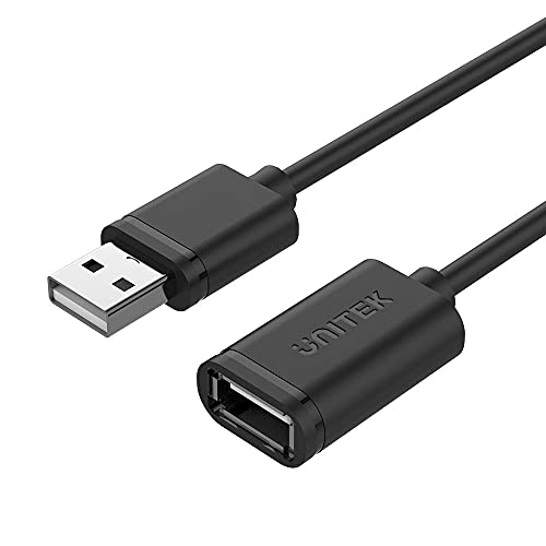 UNITEK Kabel USB 2.0 A Stecker auf USB A Buchse / Verlängerungskabel / 3 Meter, Schwarz / Verlängerung für Drucker, Tastatur, Kartenleser etc. / Y-C417GBK von UNITEK
