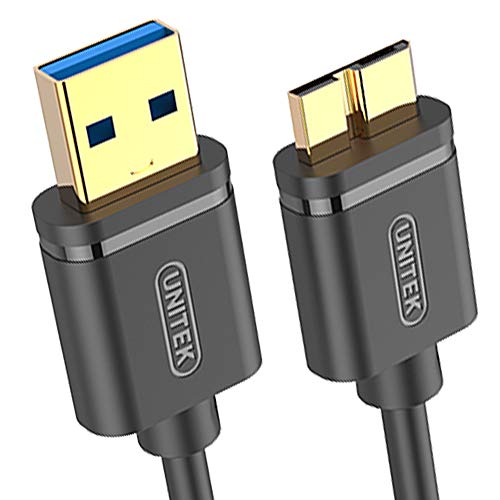 UNITEK USB Micro USB 3.1 Gen 1 Kabel 1M | 5 Gbit/s Schnellen Datenaustausch, USB HDD, Datenkabel, Ladekabel, USB A Stecker auf Micro B Stecker, Schwarz von UNITEK