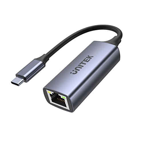 USB-C zu Gigabit Ethernet Adapter mit 100W Power Delivery/SuperSpeed USB 3.1 Gen 1 / Kompakte Größe/Chipsatz RTL8153 / Aluminium-Legierungsgehäuse/Farbe: Space Grey von UNITEK