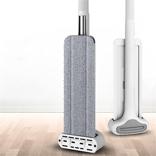 UNITTO Bodenwischer Set Mit Auswringfunktion, Mikrofaser Flach Mopp 360° Drehbar Hand Frei Ausdrücken Reinigung Bodenmopp Mit 4 Waschbar Mopp Pads Faule Mopp Haushalt Reiniger Werkzeuge,32cm von UNITTO