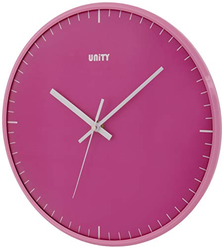 Unity Galaxy Wanduhr, kuppelförmig, geräuschlos 30 cm, Rosa von Unity