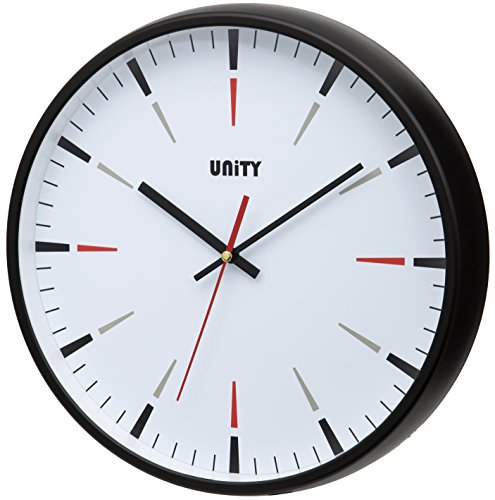 Unity Gibson Wanduhr, geräuschloser Betrieb, Schwartz 32 cm von Unity